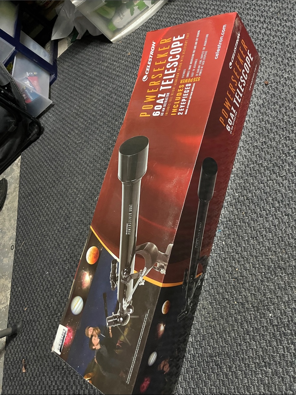 Celestron PowerSeeker 60AZ Telescope - Red/Black Box